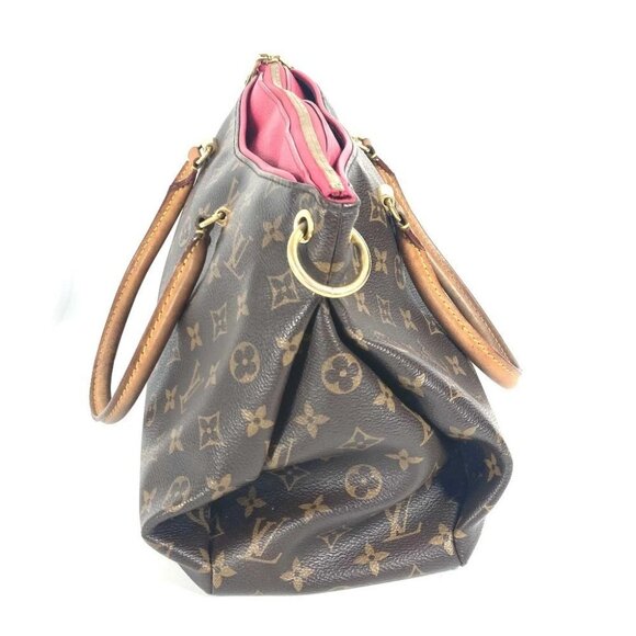 LOUIS VUITTON M40466 Monogram Pallas Hand Bag Tote Bag Brown/Pink Based - Picture 3 of 16